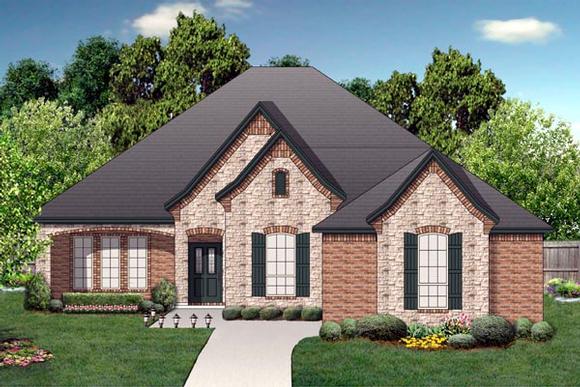 European, Traditional House Plan 87985 with 4 Beds, 2 Baths, 2 Car Garage Elevation