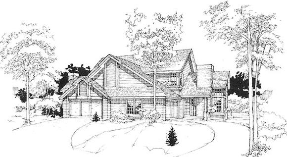 Traditional House Plan 88153 with 2 Beds, 2.5 Baths, 2 Car Garage Elevation