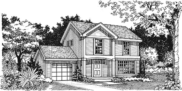 Traditional House Plan 88160 with 3 Beds, 2 Baths, 1 Car Garage Elevation