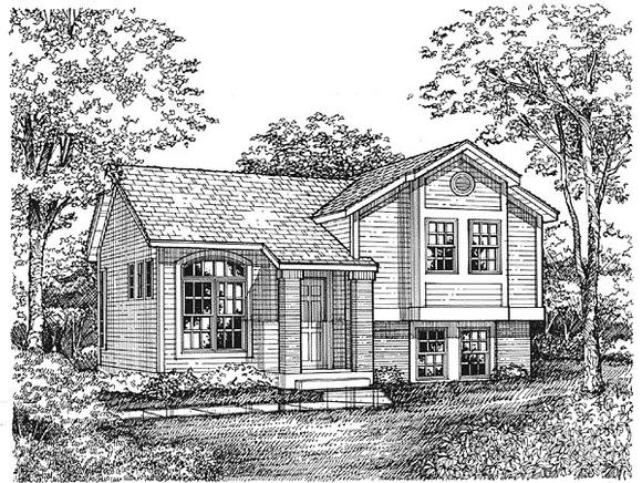 Traditional House Plan 88163 with 3 Beds, 1 Baths, 1 Car Garage Elevation
