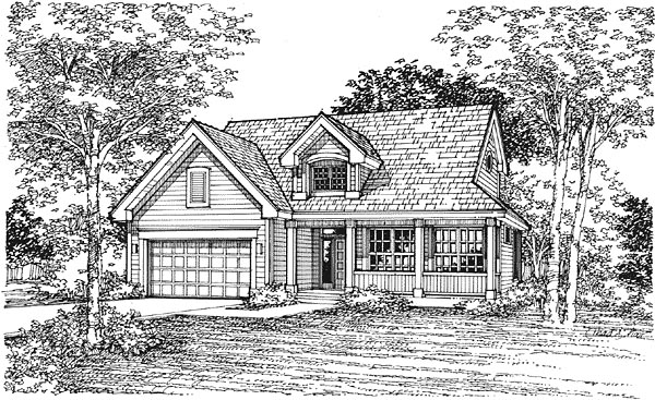 Traditional House Plan 88166 with 3 Beds, 3 Baths, 2 Car Garage Elevation