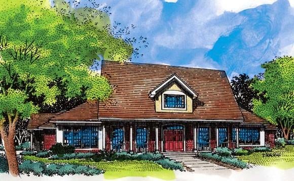 Country, Traditional House Plan 88221 with 3 Beds, 5 Baths, 3 Car Garage Elevation