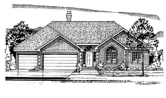 European, One-Story, Traditional House Plan 88316 with 3 Beds, 3 Baths, 3 Car Garage Elevation
