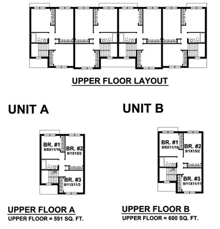 Traditional Multi-Family Plan 88318 with 12 Beds, 8 Baths Second Level Plan