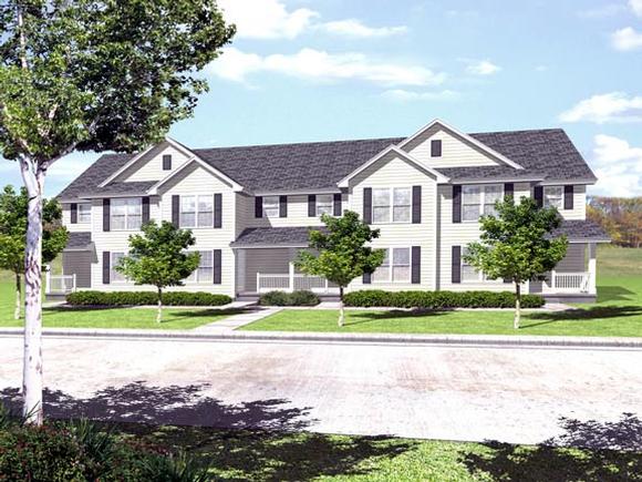 Traditional Multi-Family Plan 88318 with 12 Beds, 8 Baths Elevation