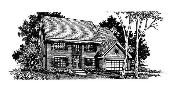 Colonial, Traditional House Plan 88320 with 3 Beds, 3 Baths, 2 Car Garage Elevation