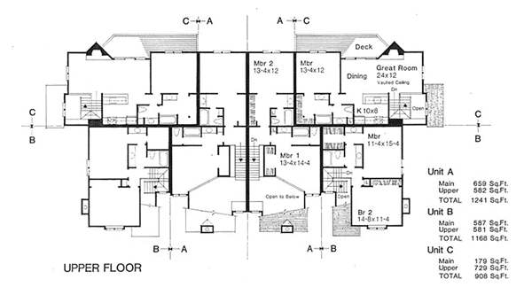 Traditional Multi-Family Plan 88402 with 10 Beds, 12 Baths, 6 Car Garage Level Two