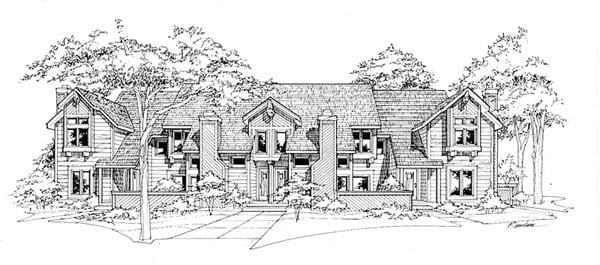 Traditional Multi-Family Plan 88402 with 10 Beds, 12 Baths, 6 Car Garage Elevation