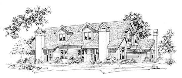 Traditional Multi-Family Plan 88406 with 8 Beds, 8 Baths Elevation