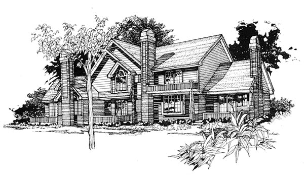 Traditional Multi-Family Plan 88409 with 6 Beds, 8 Baths, 2 Car Garage Elevation