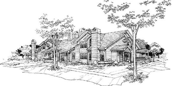 Traditional Multi-Family Plan 88412 with 16 Beds, 16 Baths Elevation