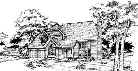 House Plan 88421 with 3 Beds, 3 Baths, 2 Car Garage Elevation