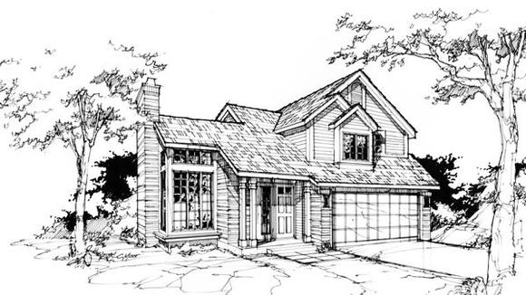 Traditional House Plan 88424 with 3 Beds, 3 Baths, 2 Car Garage Elevation
