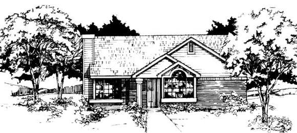 Ranch House Plan 88440 with 2 Beds, 2 Baths Elevation