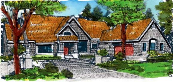 Cape Cod, Country House Plan 88473 with 2 Beds, 2 Baths, 2 Car Garage Elevation