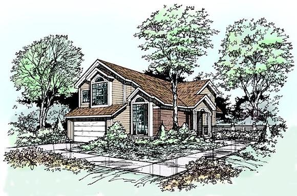 Traditional House Plan 88481 with 3 Beds, 3 Baths, 2 Car Garage Elevation