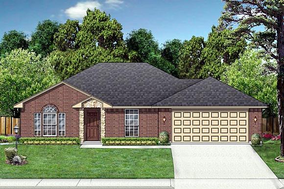 One-Story, Traditional House Plan 88601 with 2 Beds, 1 Baths, 2 Car Garage Elevation
