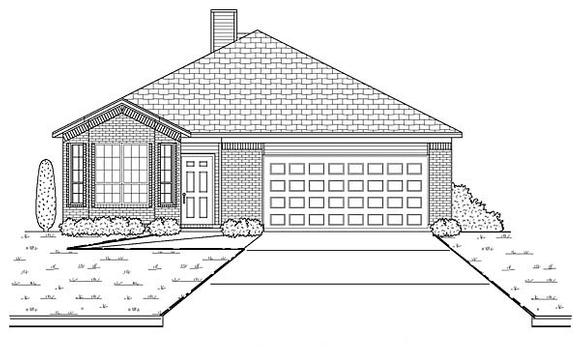 Narrow Lot, Traditional House Plan 88607 with 3 Beds, 2 Baths, 2 Car Garage Elevation