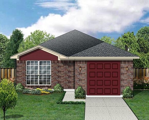 Traditional House Plan 88633 with 2 Beds, 2 Baths, 1 Car Garage Elevation