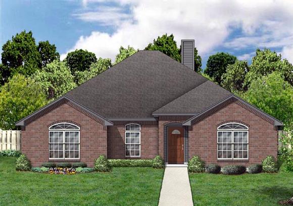 Traditional House Plan 88668 with 3 Beds, 2 Baths, 2 Car Garage Elevation