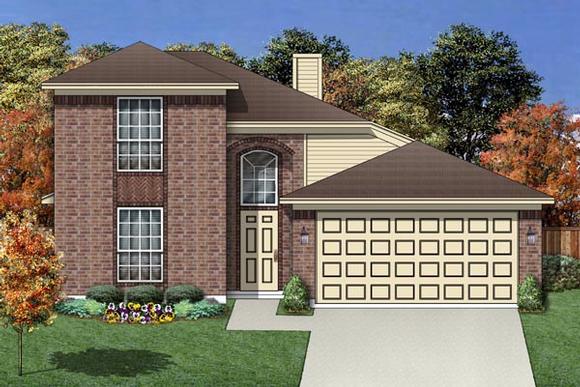 Traditional House Plan 88682 with 4 Beds, 3 Baths, 2 Car Garage Elevation