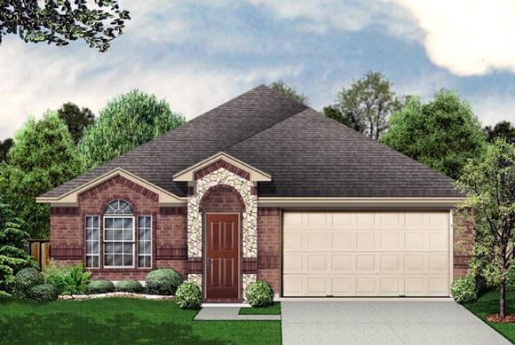 Traditional House Plan 88683 with 4 Beds, 2 Baths, 2 Car Garage Elevation