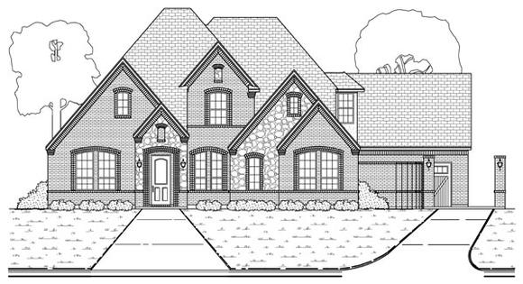 European, Tudor House Plan 88689 with 4 Beds, 3 Baths, 3 Car Garage Elevation
