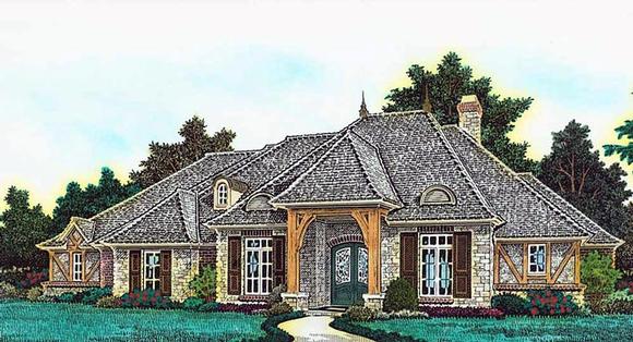 Country, French Country House Plan 89401 with 4 Beds, 5 Baths, 4 Car Garage Elevation