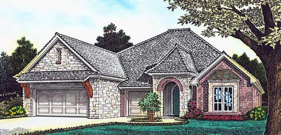 Craftsman, European, French Country House Plan 89402 with 3 Beds, 4 Baths, 3 Car Garage Elevation