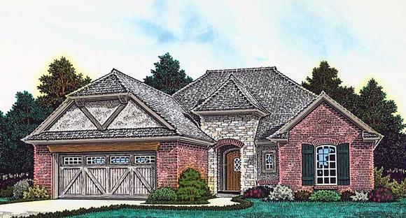 Country, French Country, Tudor House Plan 89404 with 3 Beds, 2 Baths, 2 Car Garage Elevation