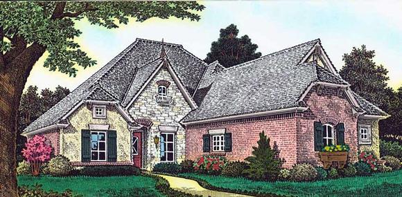 Country, French Country House Plan 89405 with 4 Beds, 4 Baths, 3 Car Garage Elevation