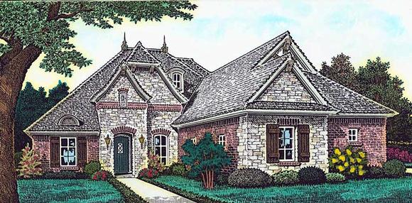 Country, European, French Country House Plan 89406 with 4 Beds, 4 Baths, 3 Car Garage Elevation