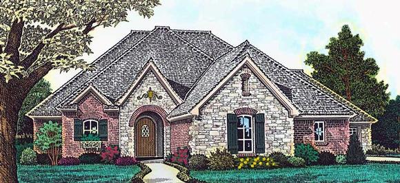 Country, European, French Country House Plan 89408 with 4 Beds, 3 Baths, 3 Car Garage Elevation