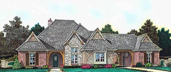 Country, European, French Country, Tudor House Plan 89409 with 4 Beds, 5 Baths, 3 Car Garage Elevation