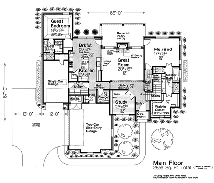 Country, European, French Country House Plan 89411 with 5 Beds, 5 Baths, 3 Car Garage First Level Plan