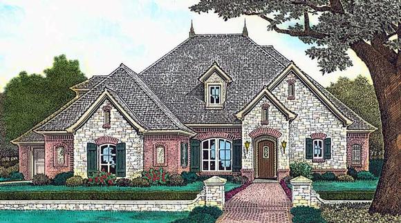 Country, European, French Country House Plan 89411 with 5 Beds, 5 Baths, 3 Car Garage Elevation