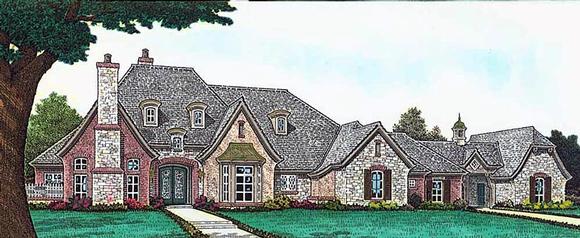 European, French Country, Tudor House Plan 89413 with 4 Beds, 5 Baths, 4 Car Garage Elevation