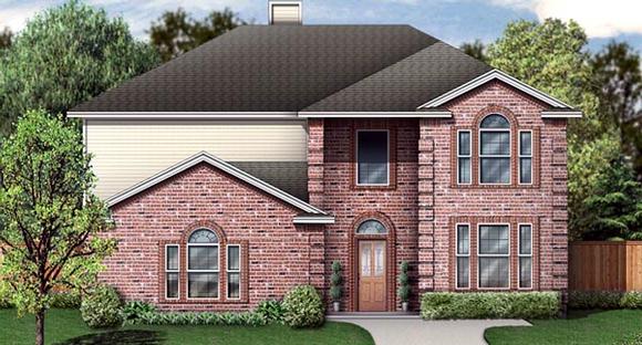 Traditional House Plan 89892 with 5 Beds, 3 Baths, 2 Car Garage Elevation