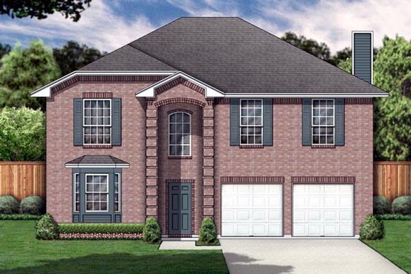 Traditional House Plan 89895 with 4 Beds, 3 Baths, 2 Car Garage Elevation