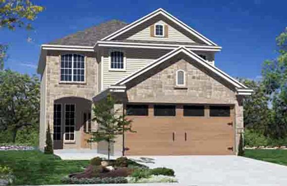 Traditional House Plan 89903 with 4 Beds, 3 Baths, 2 Car Garage Elevation