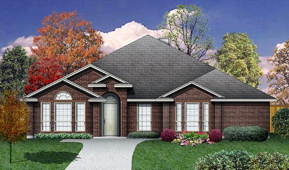 Traditional House Plan 89945 with 4 Beds, 3 Baths, 2 Car Garage Elevation