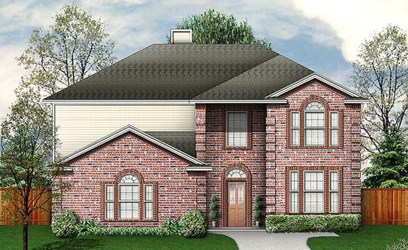 Traditional House Plan 89952 with 4 Beds, 3 Baths, 2 Car Garage Elevation