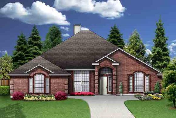 European House Plan 89956 with 4 Beds, 2 Baths, 2 Car Garage Elevation