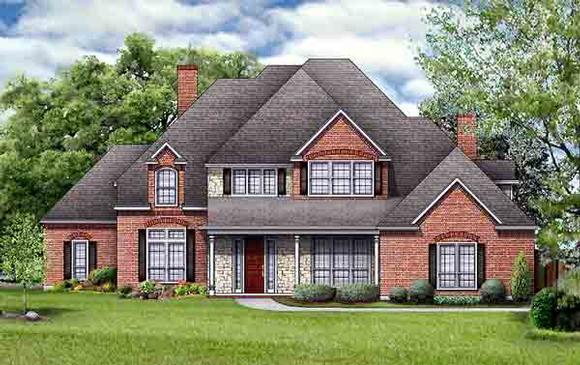 European, Tudor House Plan 89964 with 4 Beds, 4 Baths, 3 Car Garage Elevation