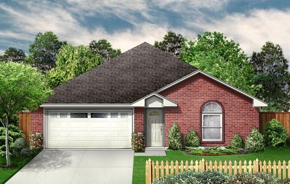Traditional House Plan 89967 with 3 Beds, 2 Baths, 2 Car Garage Elevation