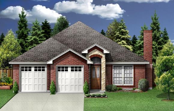 Traditional House Plan 89975 with 3 Beds, 2 Baths, 2 Car Garage Elevation