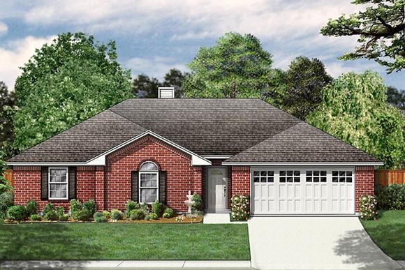 Traditional House Plan 89981 with 3 Beds, 2 Baths, 2 Car Garage Elevation