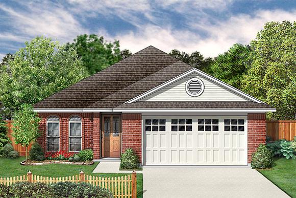 Traditional House Plan 89983 with 4 Beds, 2 Baths, 2 Car Garage Elevation