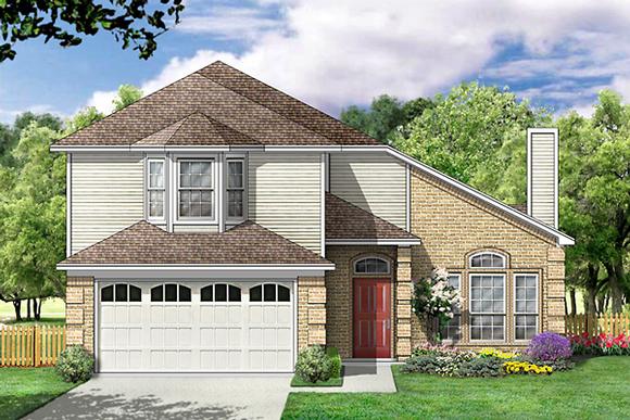 Contemporary House Plan 89994 with 4 Beds, 3 Baths, 2 Car Garage Elevation