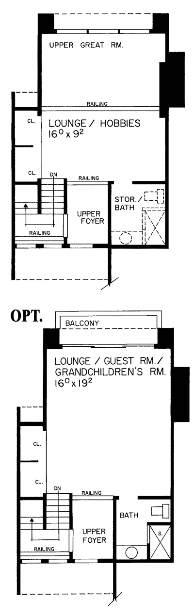 Contemporary House Plan 90200 with 2 Beds, 2 Baths, 2 Car Garage Second Level Plan